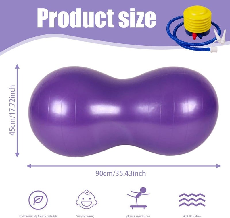 Peziang Exercise Stability Peanut Yoga Ball with Pump, Ball Plug, Used for Kids, Gym, Birthing for Pregnancy - Image 2
